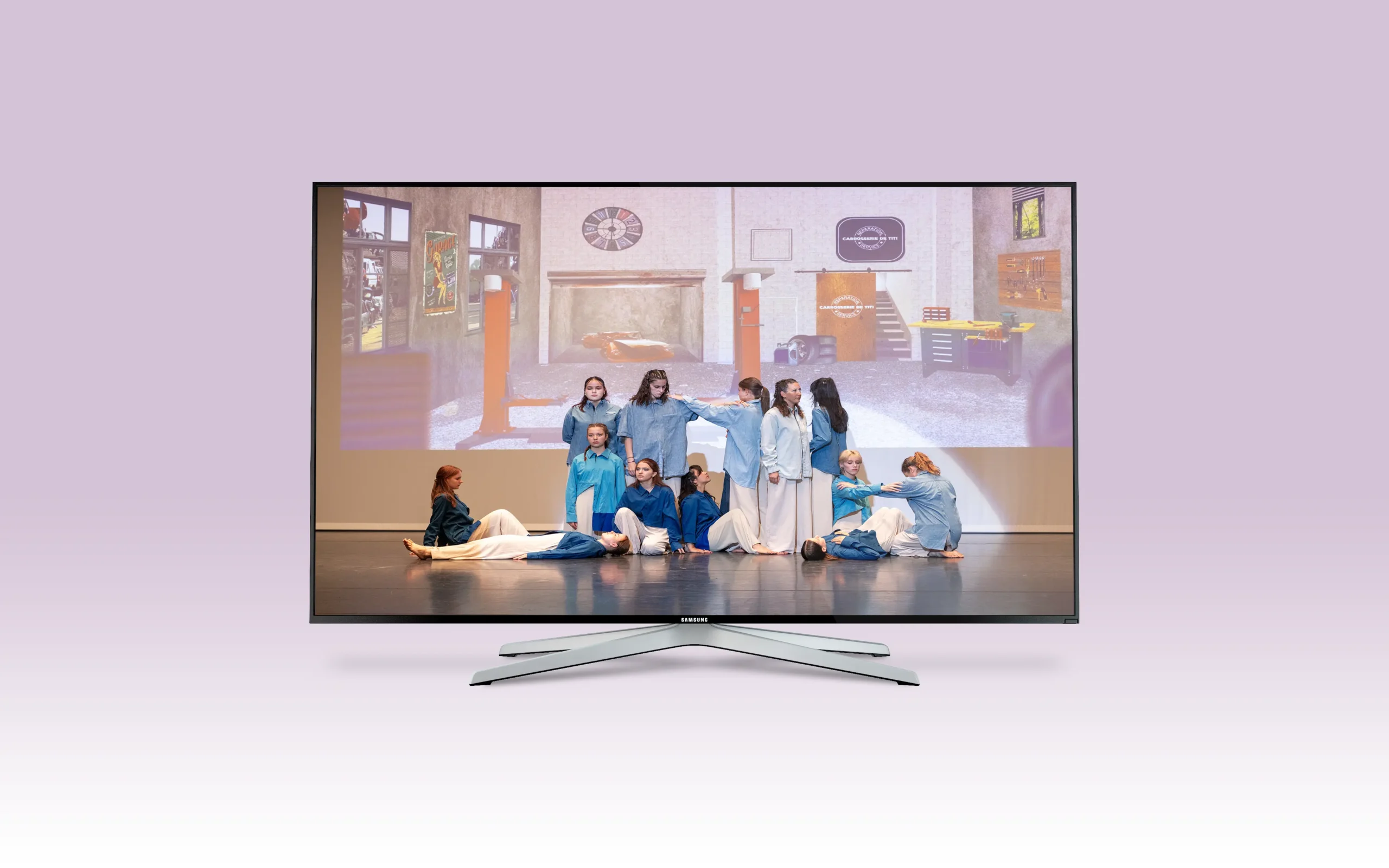 Spectacle de danseurs 2026 à St-Camille, Suisse - interface TV mockup
